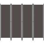 vidaXL antracitszürke 4 paneles paraván 200 x 180 cm