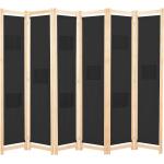 vidaXL fekete 6-paneles szövetparaván 240 x 170 x 4 cm
