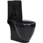 vidaXL fekete kerámia WC öblítõrendszerrel