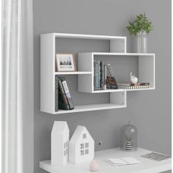 vidaXL 800330 Wall Shelves High Gloss White 104x20x58,5 cm Chipboard