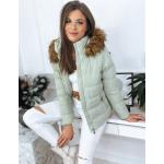 Női Poliészter Menta zöld árnyalatú Téli Steppelt kabátok akciósan XL-es 