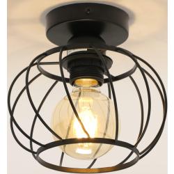 Vintage ipari mennyezeti lámpa E27 kalitkos mennyezeti lámpa konyhához étkezõ hálószoba elõszoba bejárat erkély fekete (Izzó nem tartozék)