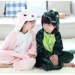 Baba Lezser Szövet Rózsaszín Meme / Theme Dinosaurs Téli Gyerek pizsamák 1 darab / csomag 12 hónaposoknak 